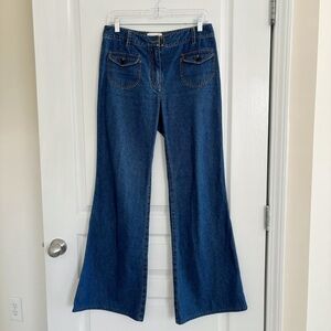 3.1 Phillip Lim Mid Rise Flare Jeans Sz 6 Dark Wash